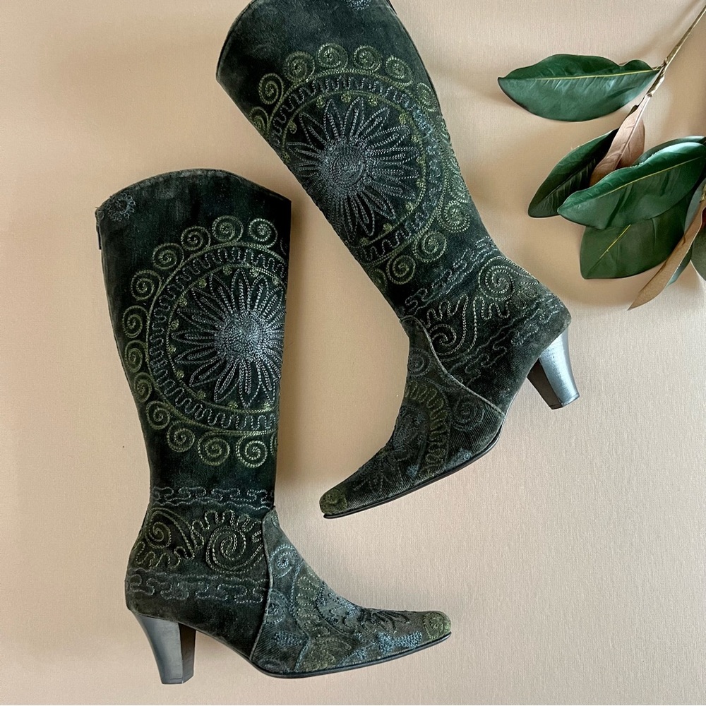 Artemis Design Co. Embroidered Heeled Boots - Picture 3 of 15